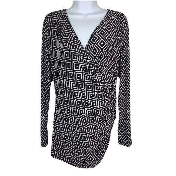 INC International Concepts Top Diamondback Geometric Military‎ Size Small - Picture 1 of 9